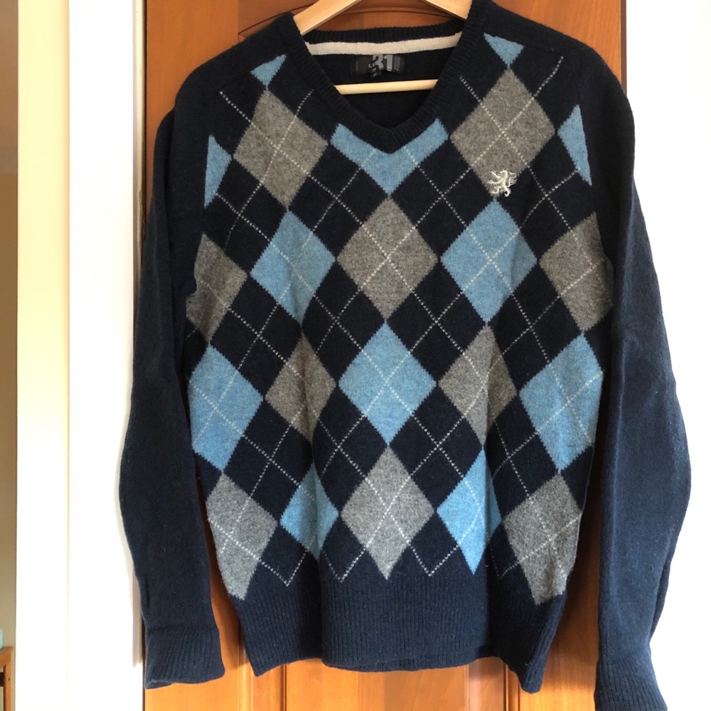 Navy blue cozy sweater 100% wool size L